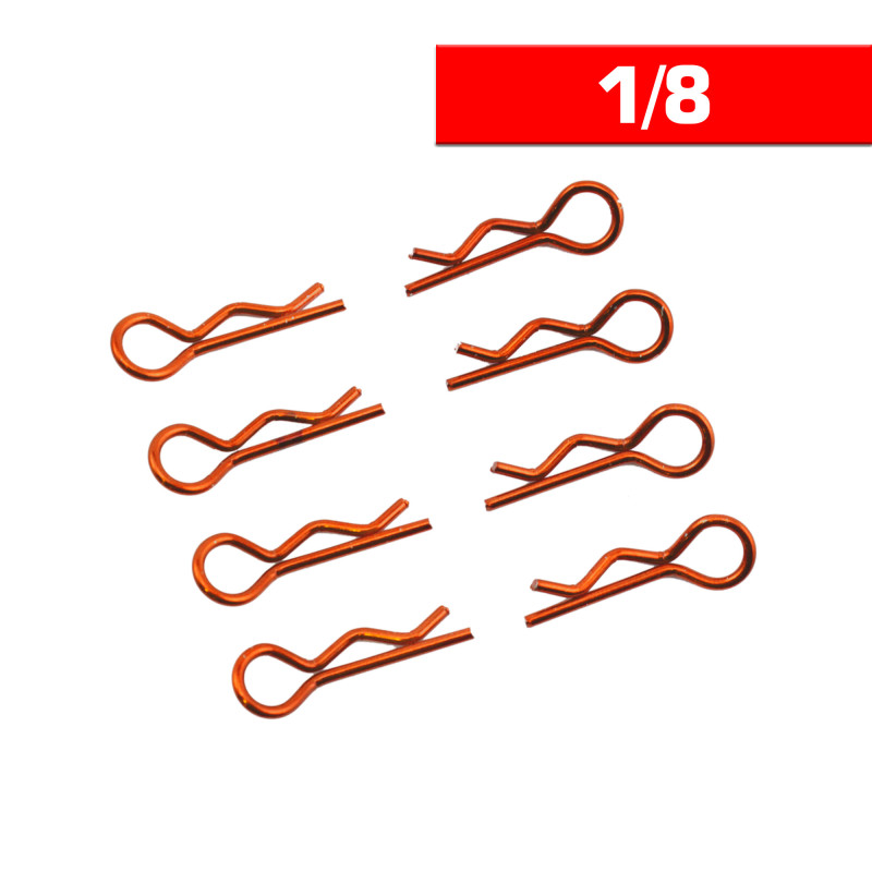 BODY CLIPS 1/8 L+ R ORANGE  (8 pcs.)