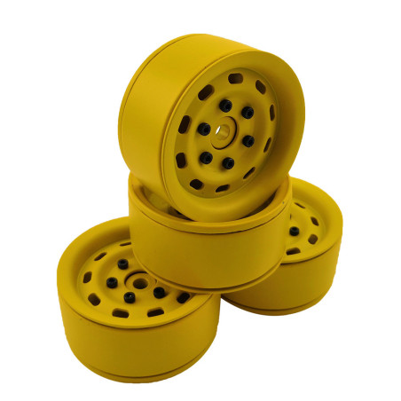 1.9" ALUMINUM BEADLOCK CRAWLER WHEELS M95 YELLOW (4pcs)