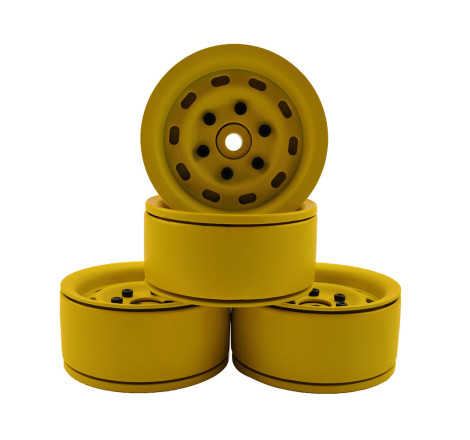 1.9" ALUMINUM BEADLOCK CRAWLER WHEELS M95 YELLOW (4pcs)