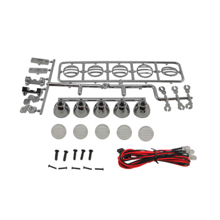 KIT LUCES LED TECHO REDONDO 115mm 1/10 CRAWLER - SILVER