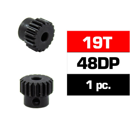 PIÑON 48DP - 19T - ACERO HSS - DIAMETRO 3,17mm
