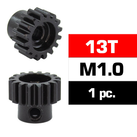 HSS STEEL M1.0 PINION GEAR 13T W/5.0mm BORE