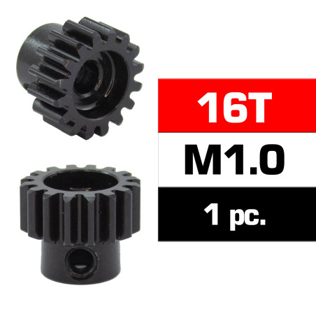 HSS STEEL M1.0 PINION GEAR 16T W/5.0mm BORE