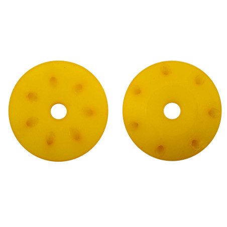 16mm CONICAL SHOCK PISTONS YELLOW (1.2mm x 7 angled holes) (2pcs)