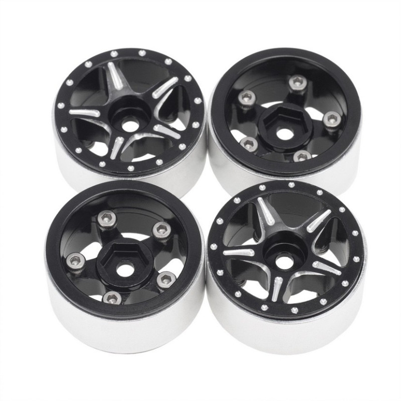 AXIAL SCX24 CNC ALUMINUM STARFISH-PRO BEADLOCK WHEELS BLACK (4pcs)