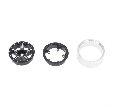 AXIAL SCX24 CNC ALUMINUM STARFISH-PRO BEADLOCK WHEELS BLACK (4pcs)