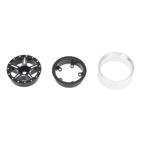 AXIAL SCX24 CNC ALUMINUM STARFISH-PRO BEADLOCK WHEELS BLACK (4pcs)