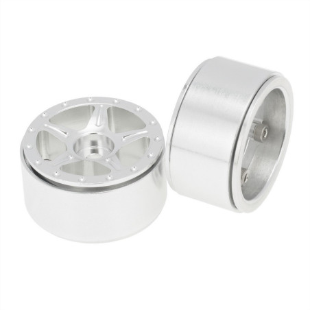 AXIAL SCX24 CNC ALUMINUM STARFISH-PRO BEADLOCK WHEELS WHITE (4pcs)