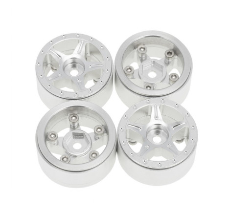 AXIAL SCX24 CNC ALUMINUM STARFISH-PRO BEADLOCK WHEELS WHITE (4pcs)