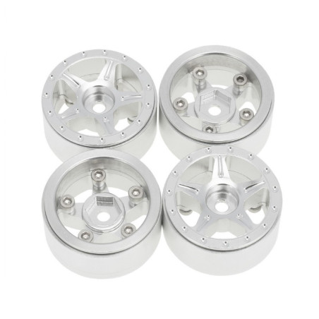 AXIAL SCX24 CNC ALUMINUM STARFISH-PRO BEADLOCK WHEELS WHITE (4pcs)