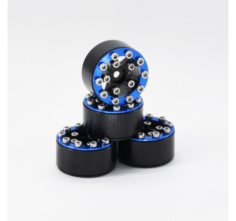 LLANTAS CNC AXIAL SCX24 TORNILLOS ALUMINIO-BEADLOCK AZUL (4u)