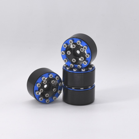 LLANTAS CNC AXIAL SCX24 TORNILLOS ALUMINIO-BEADLOCK AZUL (4u)