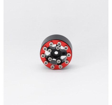 AXIAL SCX24 CNC ALUMINUM SCREWS-STYLE BEADLOCK WHEELS RED (4pcs)