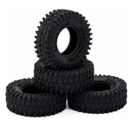 AXIAL SCX24 1.0" B STYLE MICRO TIRES WITH FOAMS (4pcs)