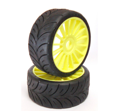 1/8 GT COMPETITION UMIDITY WET CONDITION SUPER SOFT PRE-MOUNTED ON MULTI SPOKE GREY WHEEL (2 pcs)