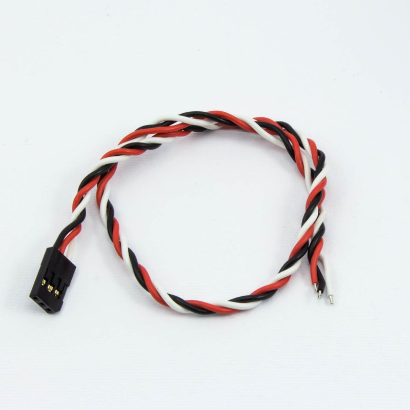 CONECTOR FUTABA MACHO CON CABLE TRENZADO (30cm)